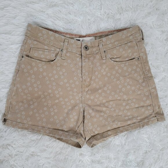 Levi's Tan Beige Mid-Rise 4" Inseam Printed Denim Shorts- Size 4 - Picture 14 of 14